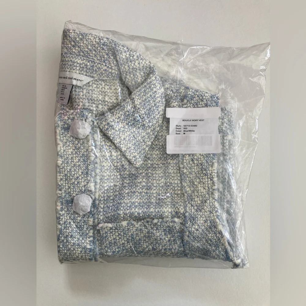 Cupcakes And Cashmere | NEW Women’s Boucle Boxy Vest - Picture 3 of 4